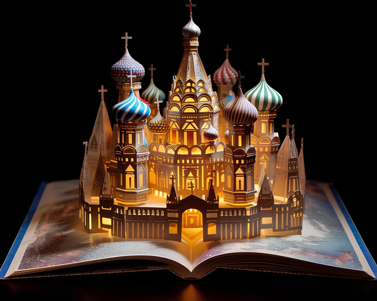 A paper cut out of a castle. photo