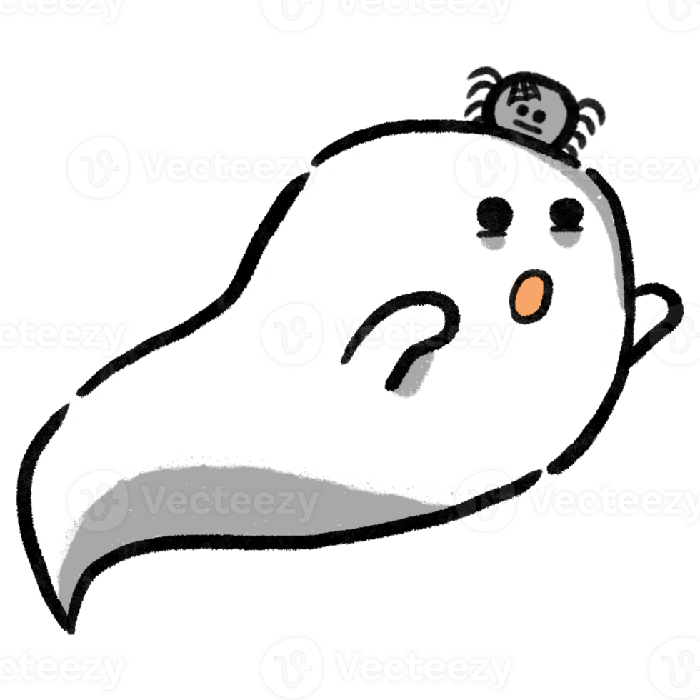 Halloween cute ghost and cute spider png