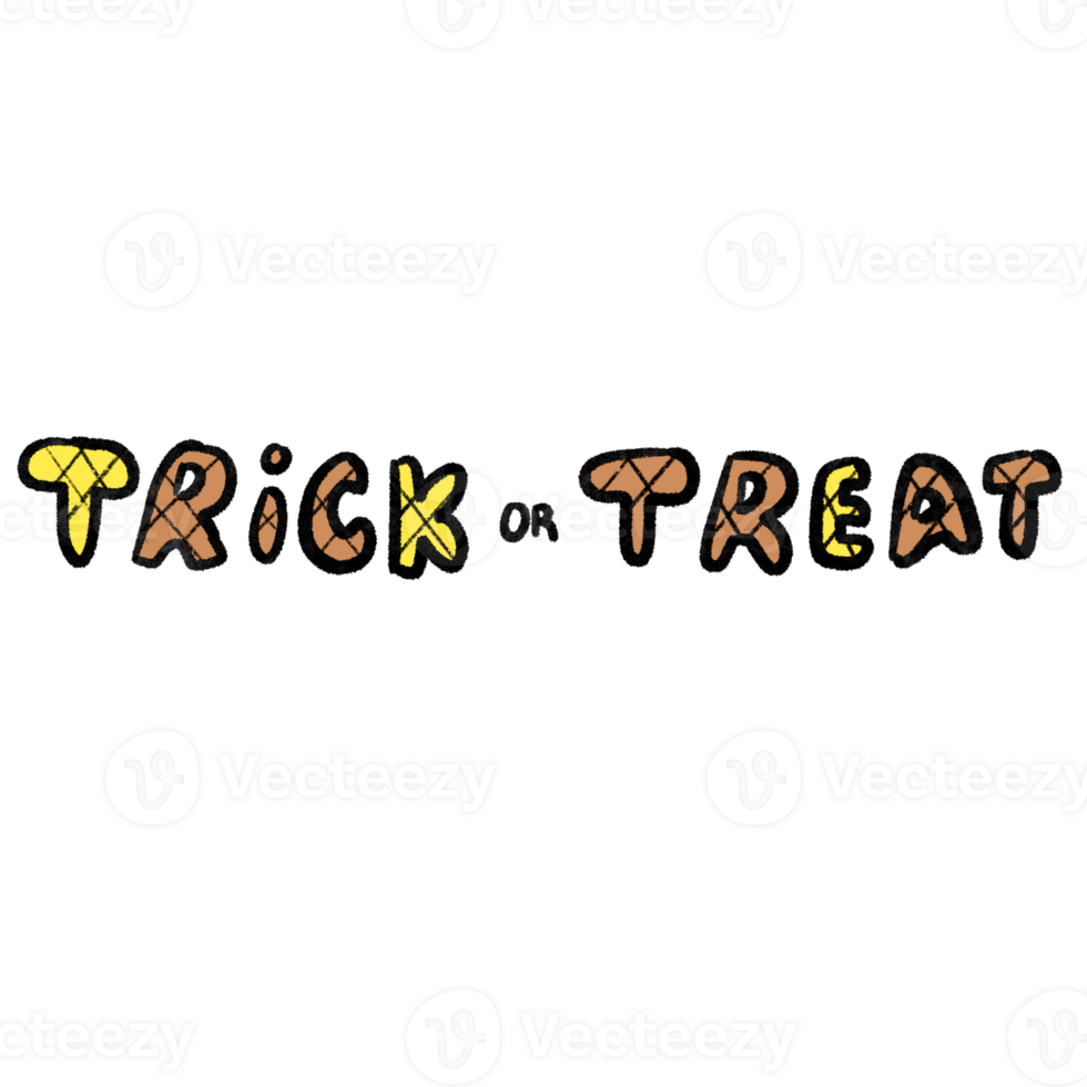 Halloween trick or treat text png