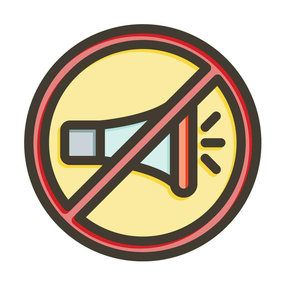 No Horn Vector Thick Line Filled Colors Icon For Personal And Commercial Use.