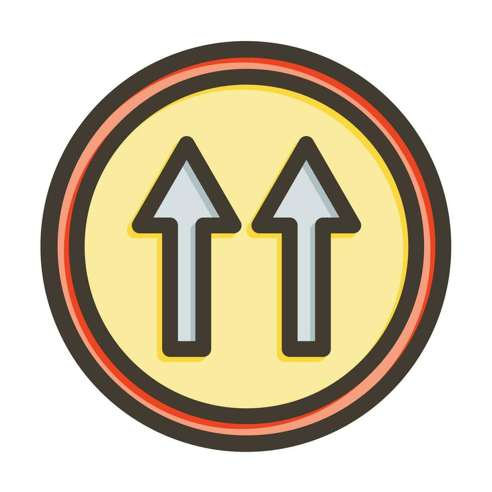 One Way Vector Thick Line Filled Colors Icon For Personal And Commercial Use.