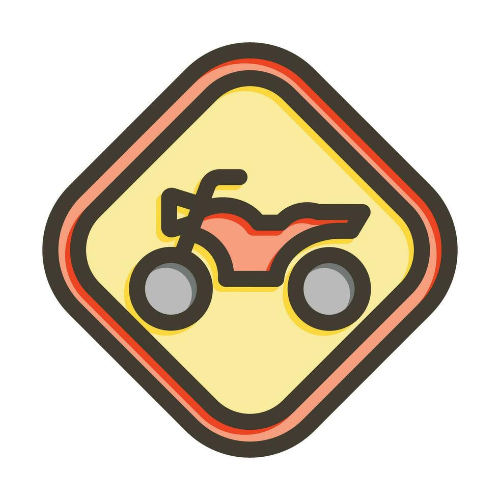 Motocross Vector Thick Line Filled Colors Icon For Personal And Commercial Use.