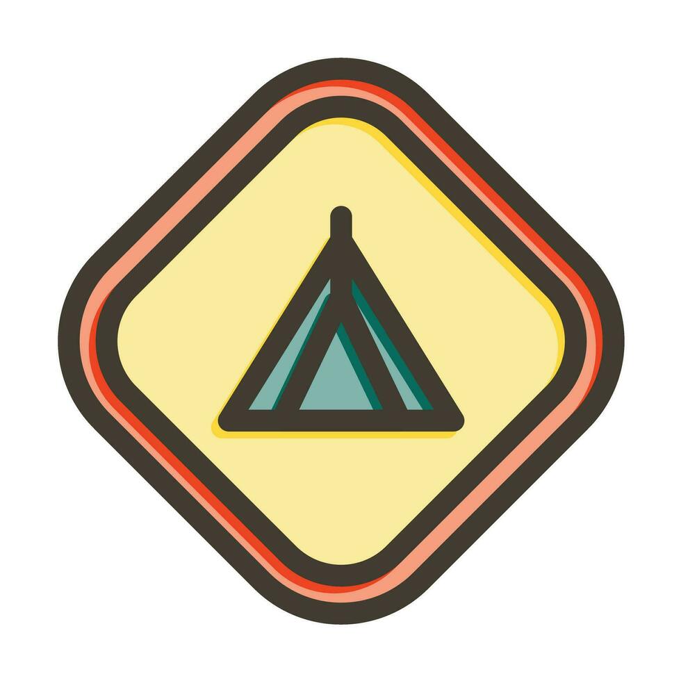 Camping Vector Thick Line Filled Colors Icon For Personal And Commercial Use.