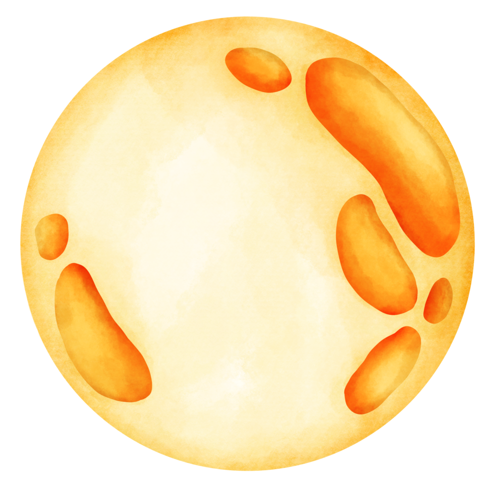 Isolated cute and simple yellow full moon in transparent background png