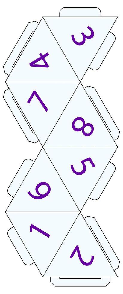 vector paper and laser cut D8 dice template