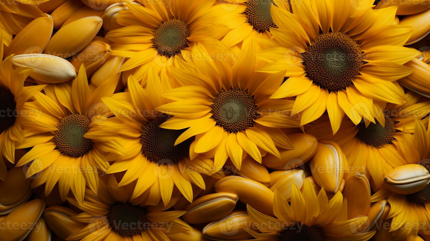 Sunflower and seeds background photo