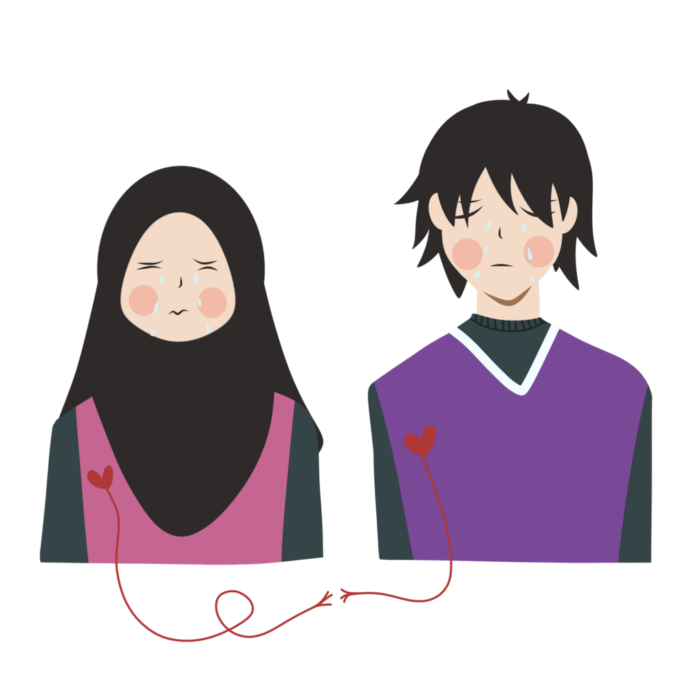 Muslim couple illustration png