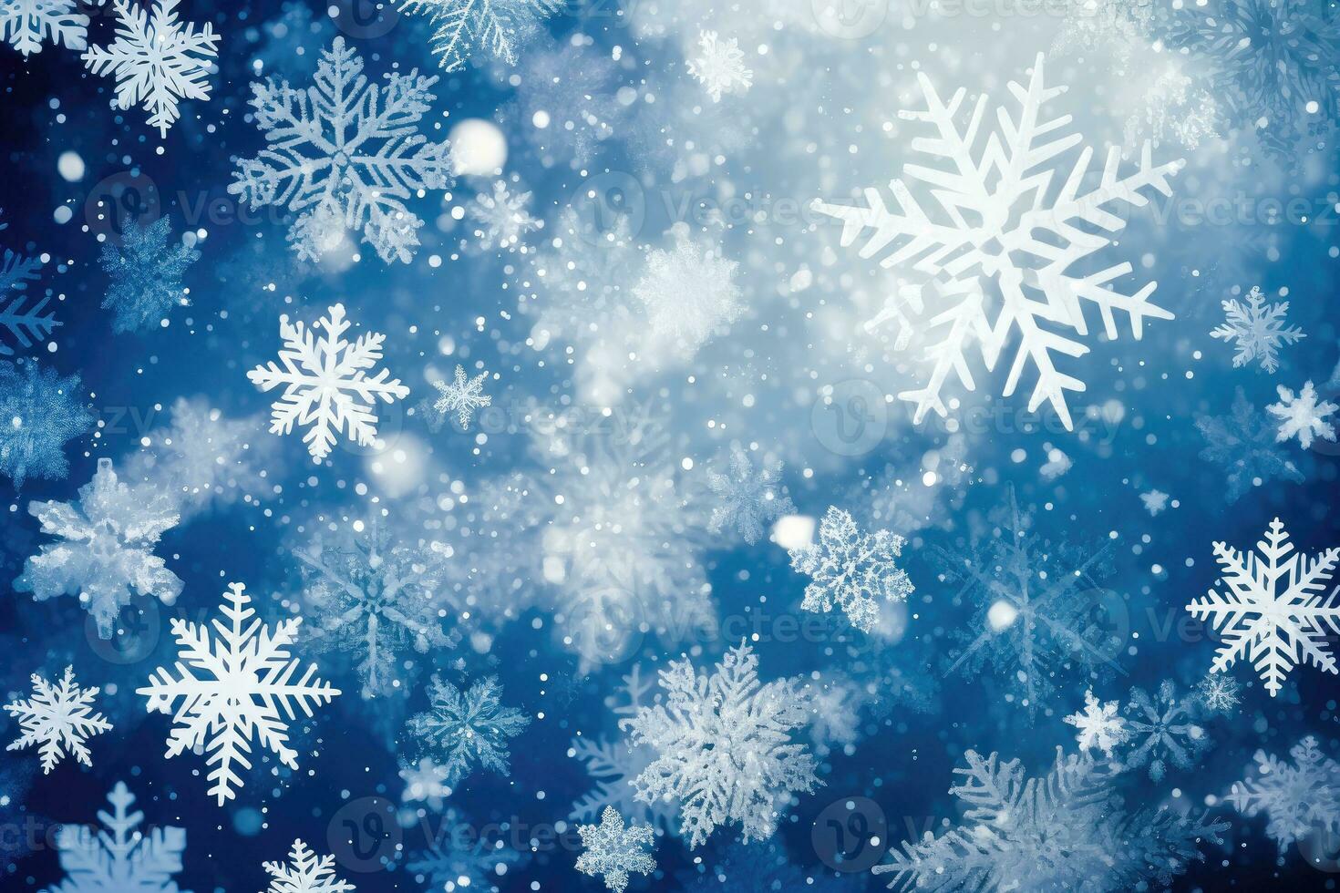 Celebrate Snowfall - Festive Backdrop of Falling Snowflakes - Generative AI photo