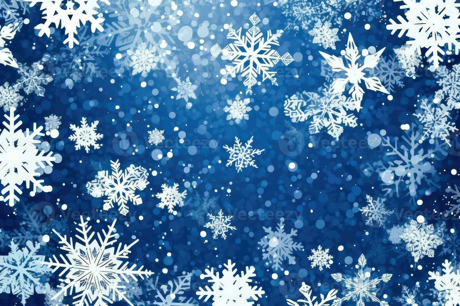 Snowfall Splendor - Festive Ambiance with Falling Snowflakes - Generative AI photo