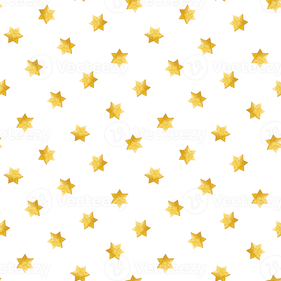Yellow star of David watercolor seamless pattern for Hanukkah and Sukkot Jewish holidays wrapping paper, textile, fabric and packaging png