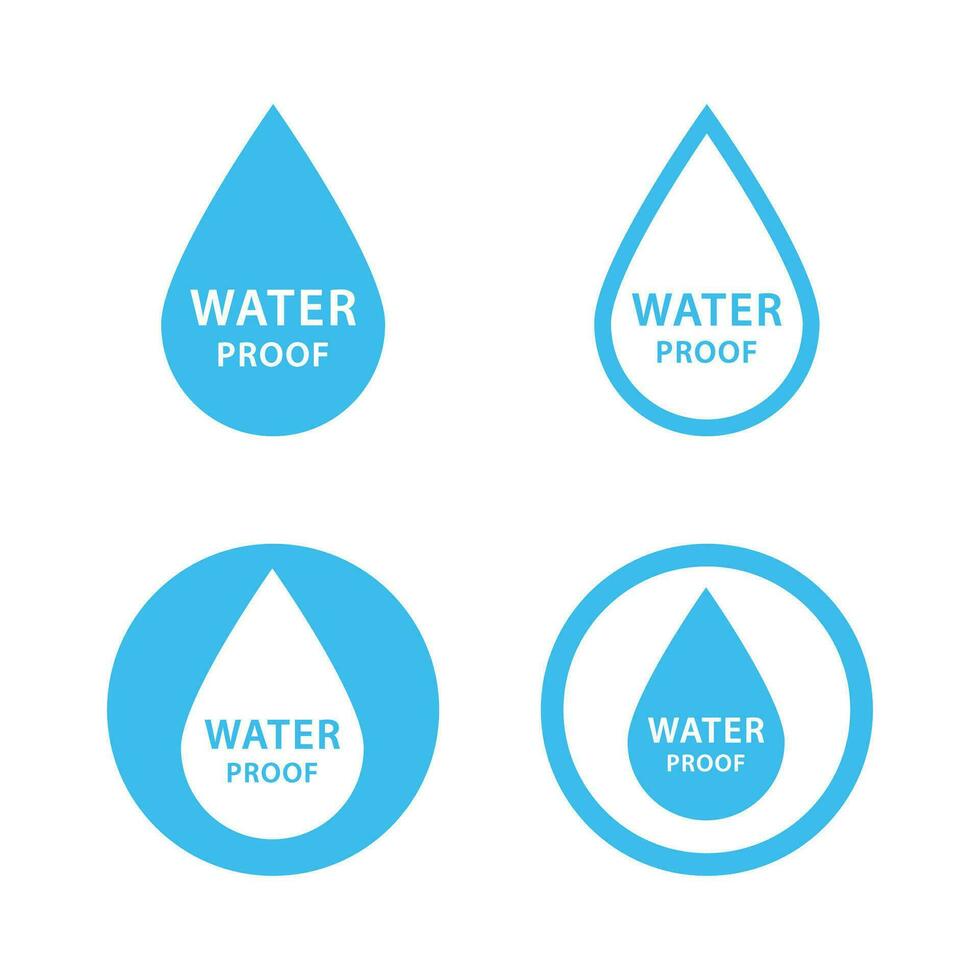 Waterproof icon set. Water proof logo, icon and vector