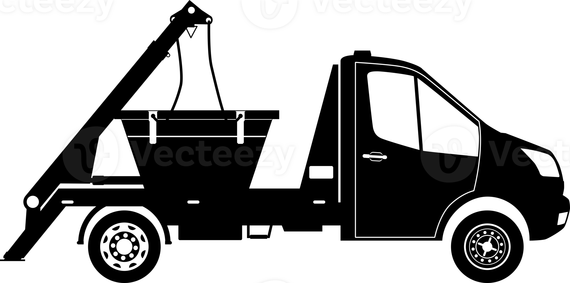 modern medelstora hoppa lastbil silhuett. png