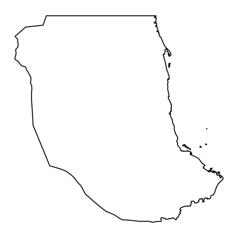 Red Sea State map, administrative division of Sudan. Vector illustration.