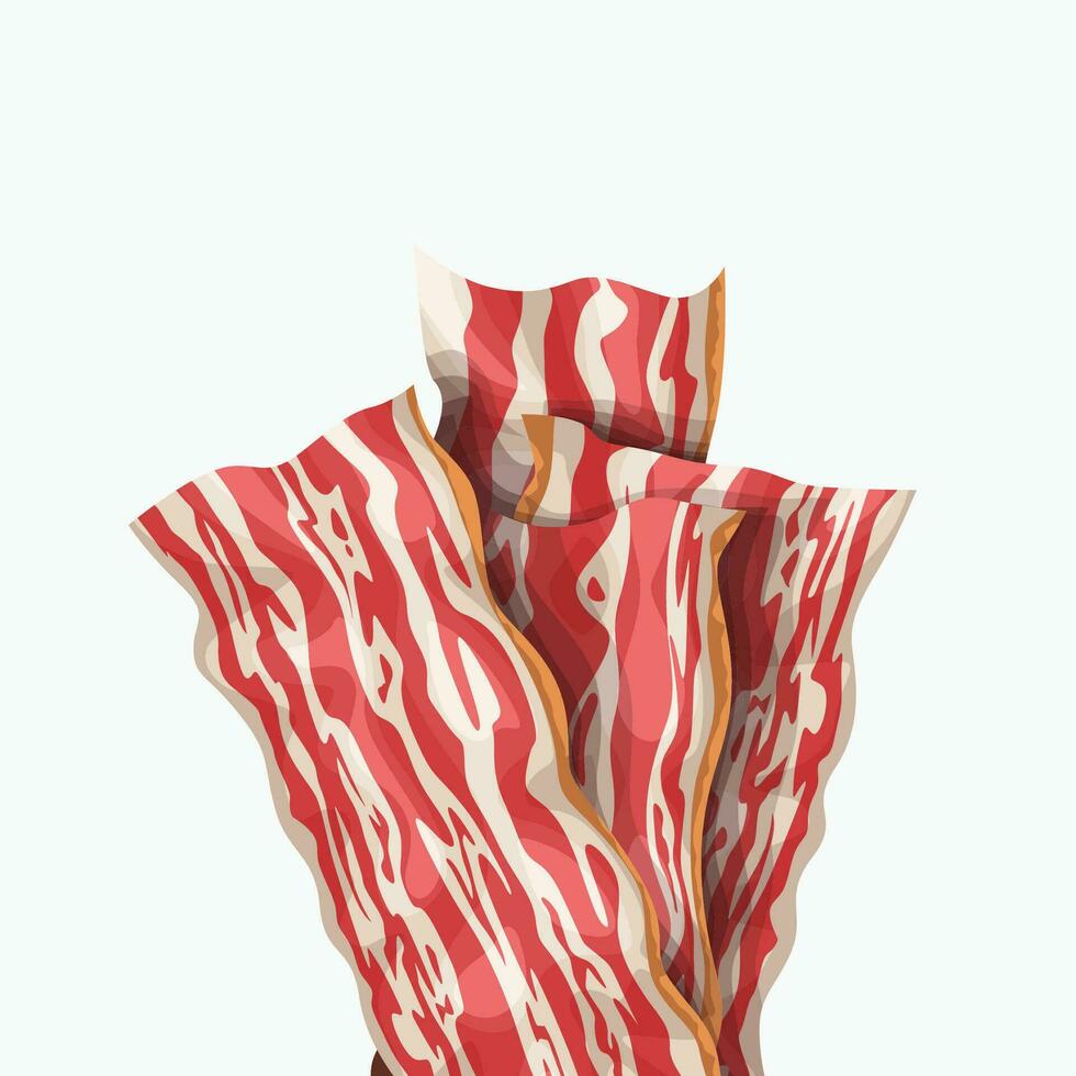 group of bacon slices vector