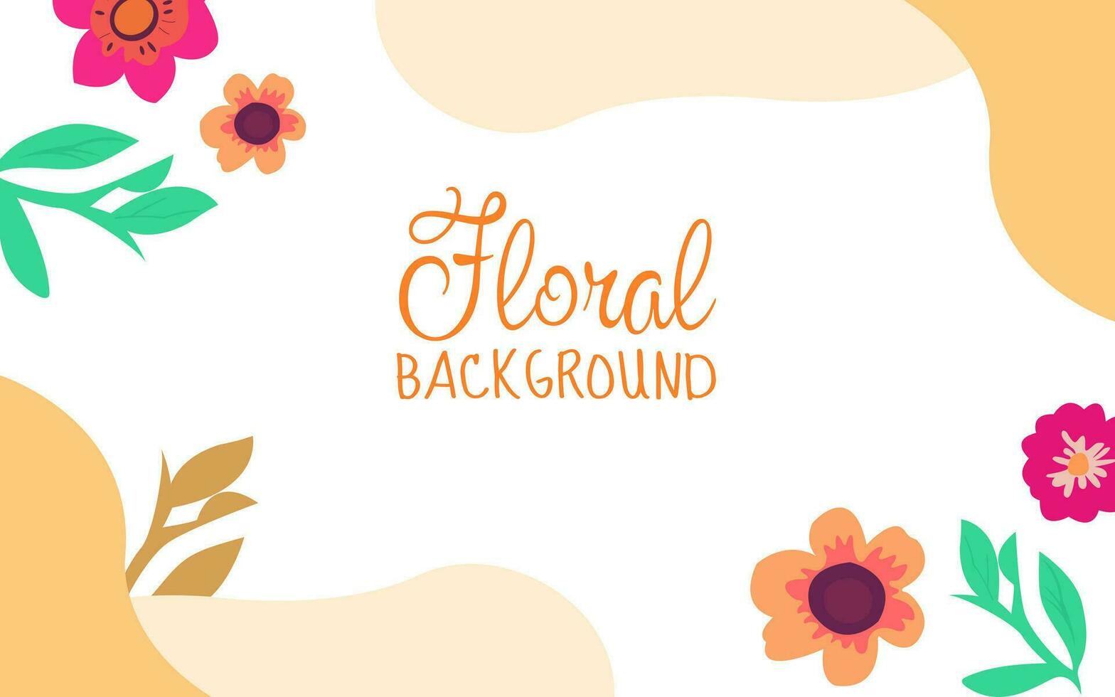 Abstract floral background with flowers and botanical leaves. Vector illustration for banner, poster, prints, wall decoration. EPS file.