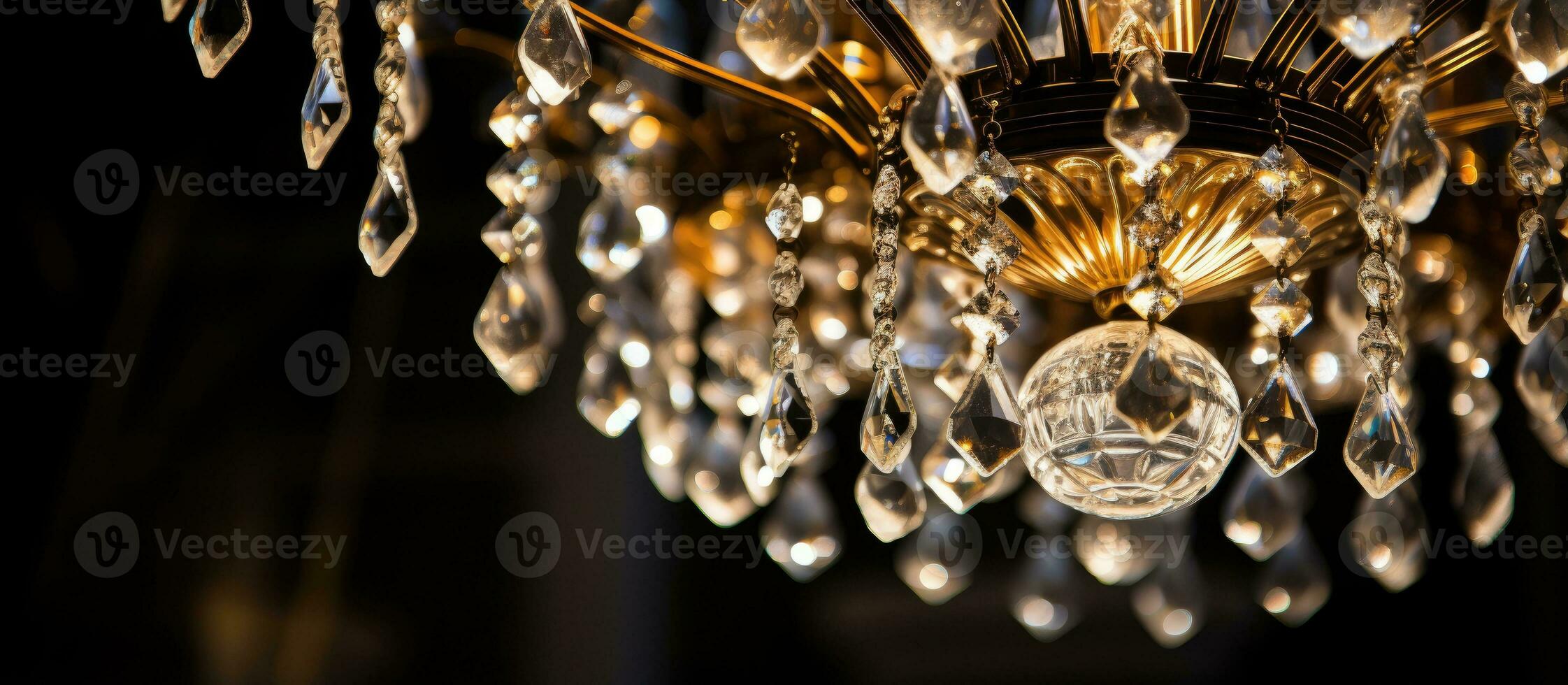 candelabro cristal ligero de cerca en techo foto