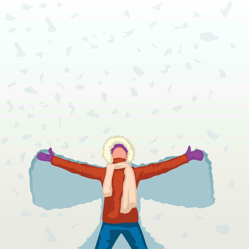 female snow angel vector