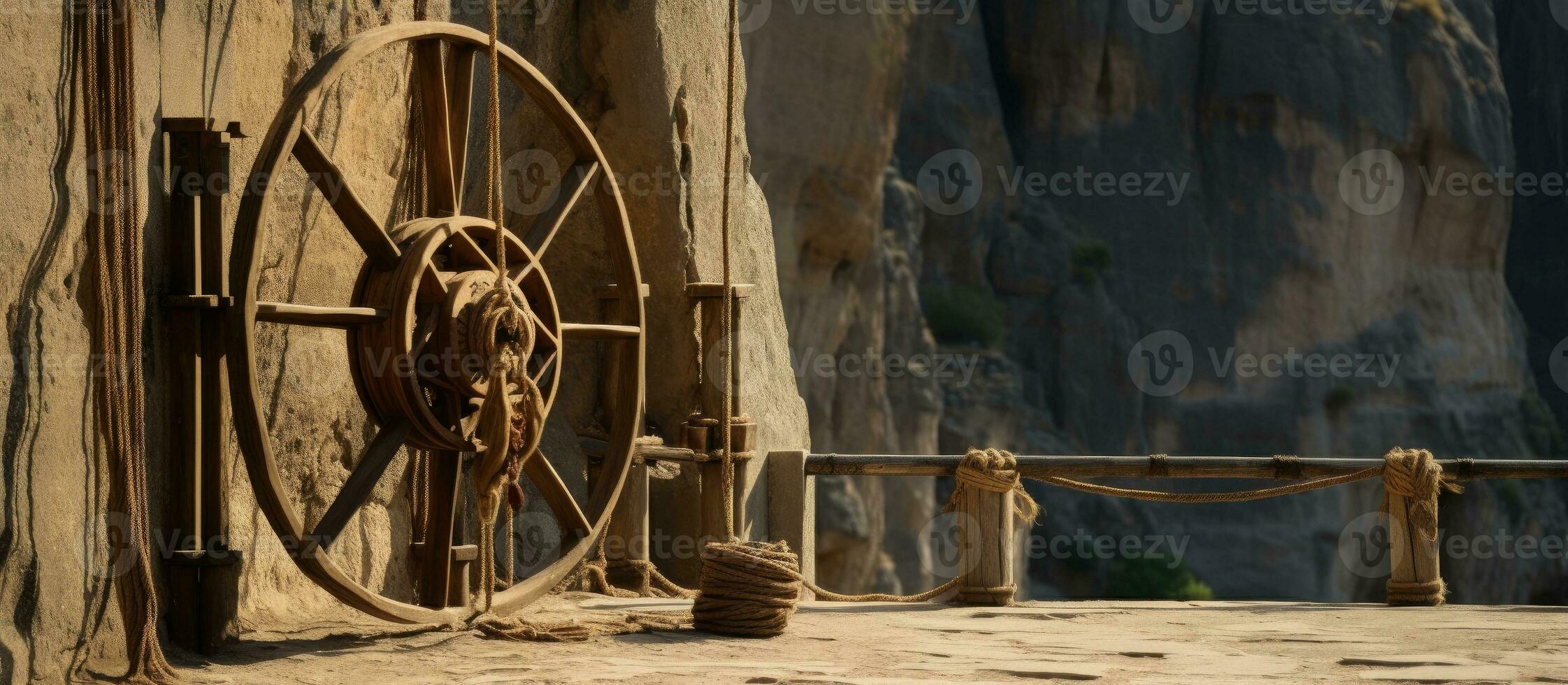 Ancient pulley system at Meteora monastery in Greece 27940214 Stock