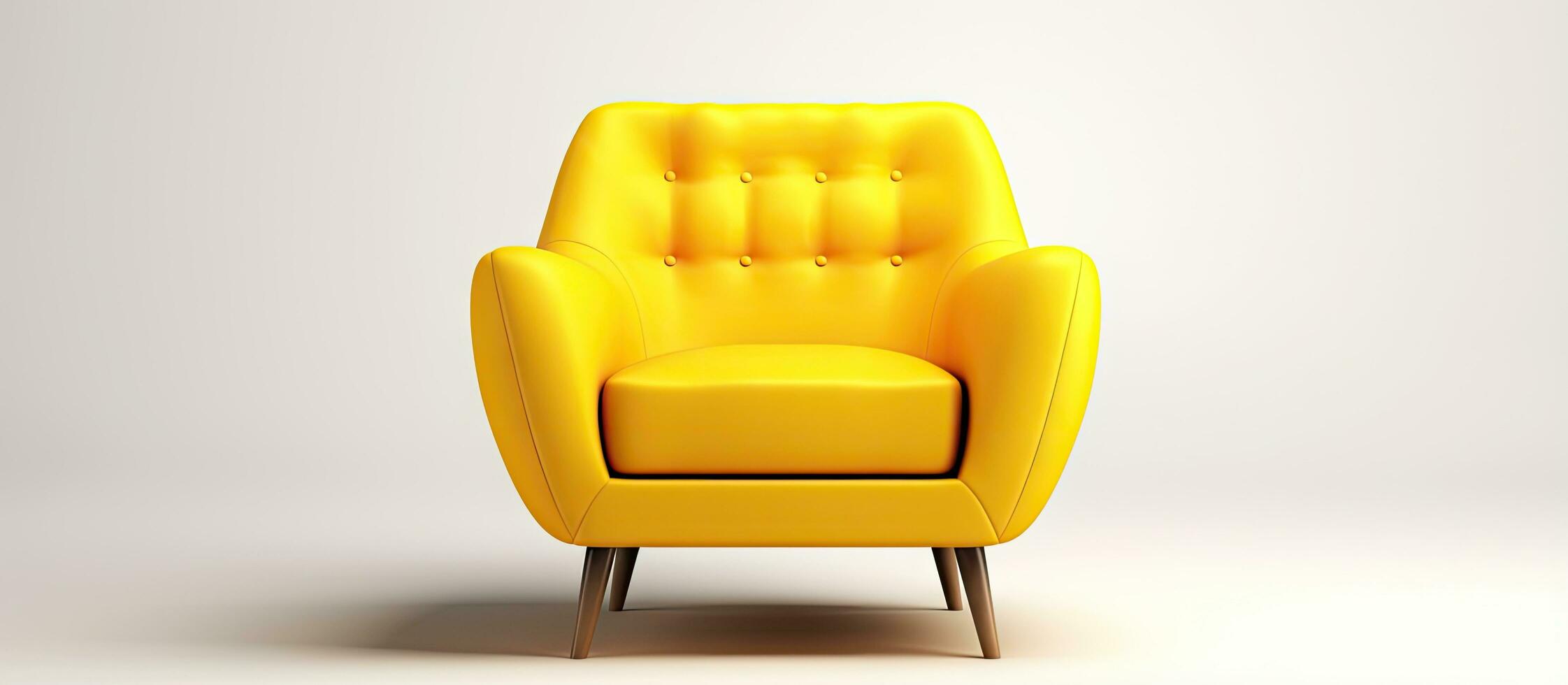 Modern yellow chair in a white space photo