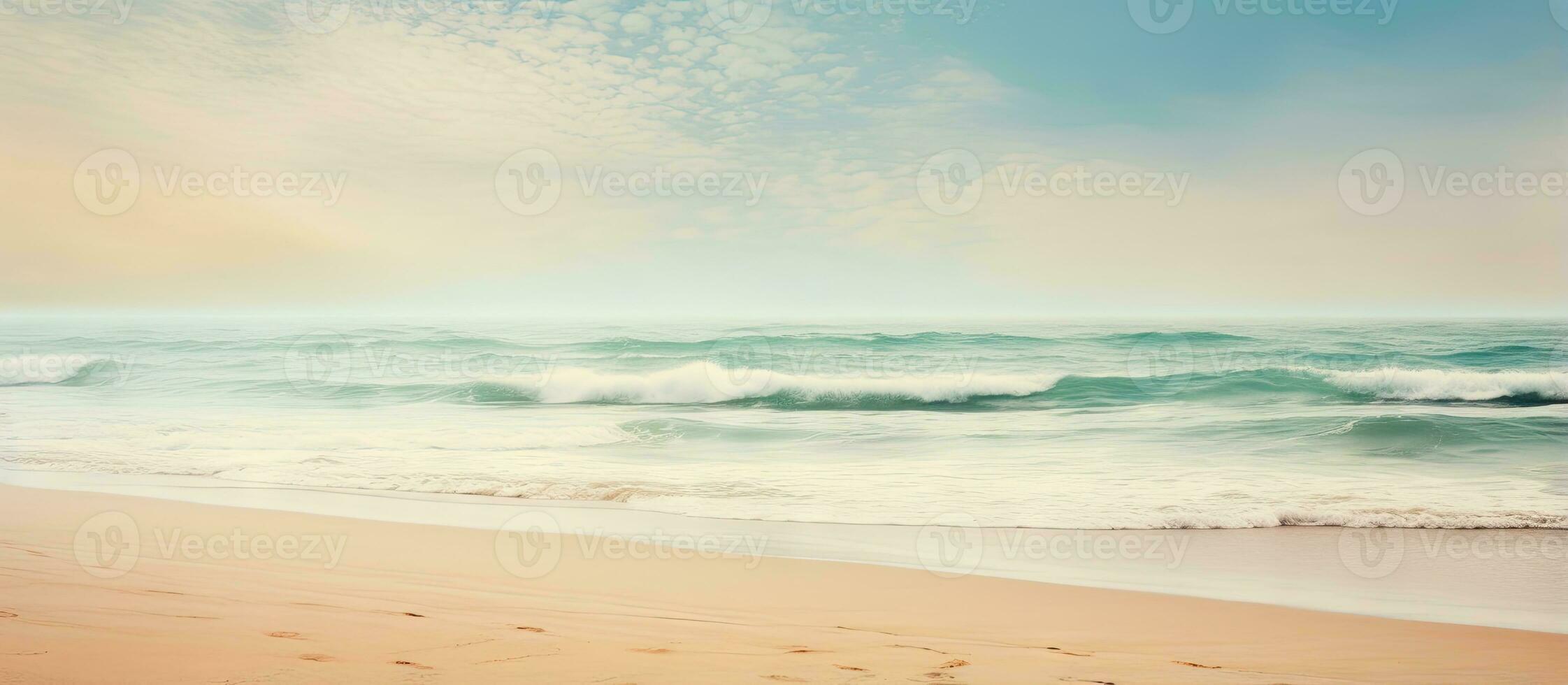 Soothing beach and ocean photos in soft yellow blue and beige