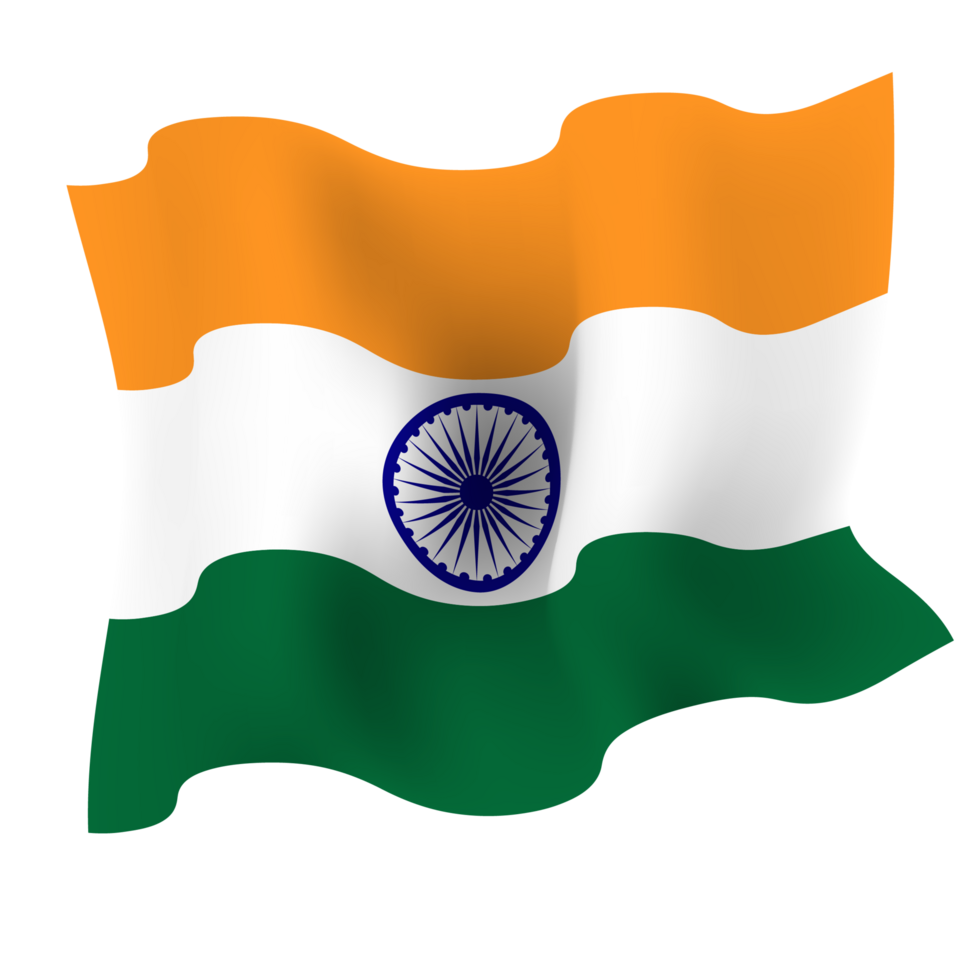 Realistic Wavy National Indian Flag png
