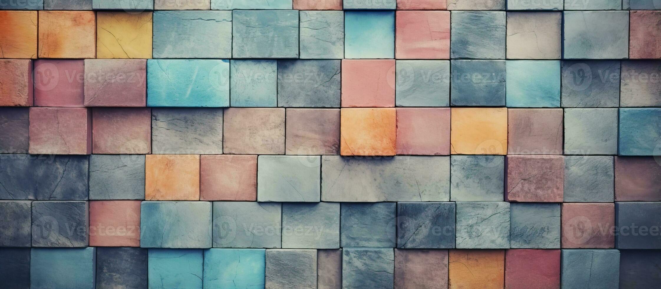 Multicolored concrete tile background with a toned texture photo