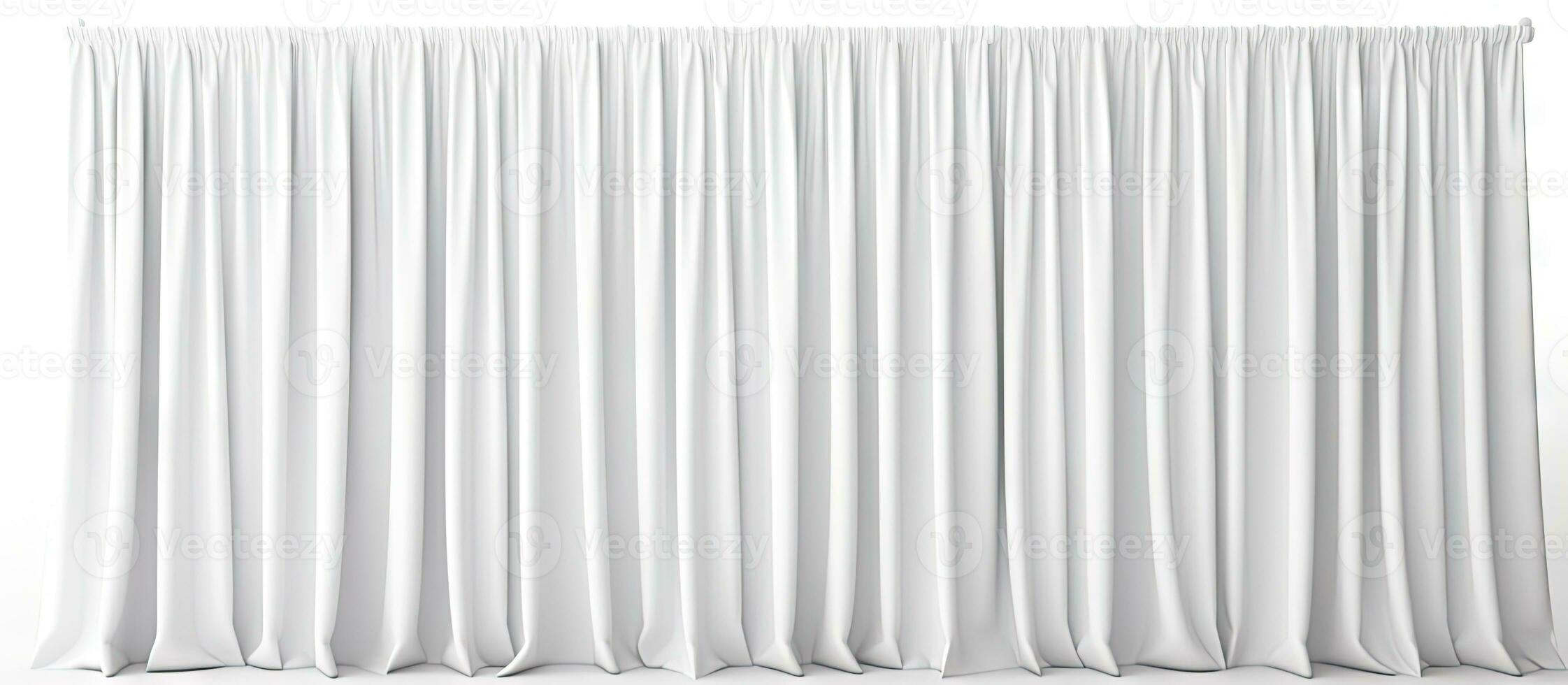 ed isolated white curtains with clipping path on white backdrop photo