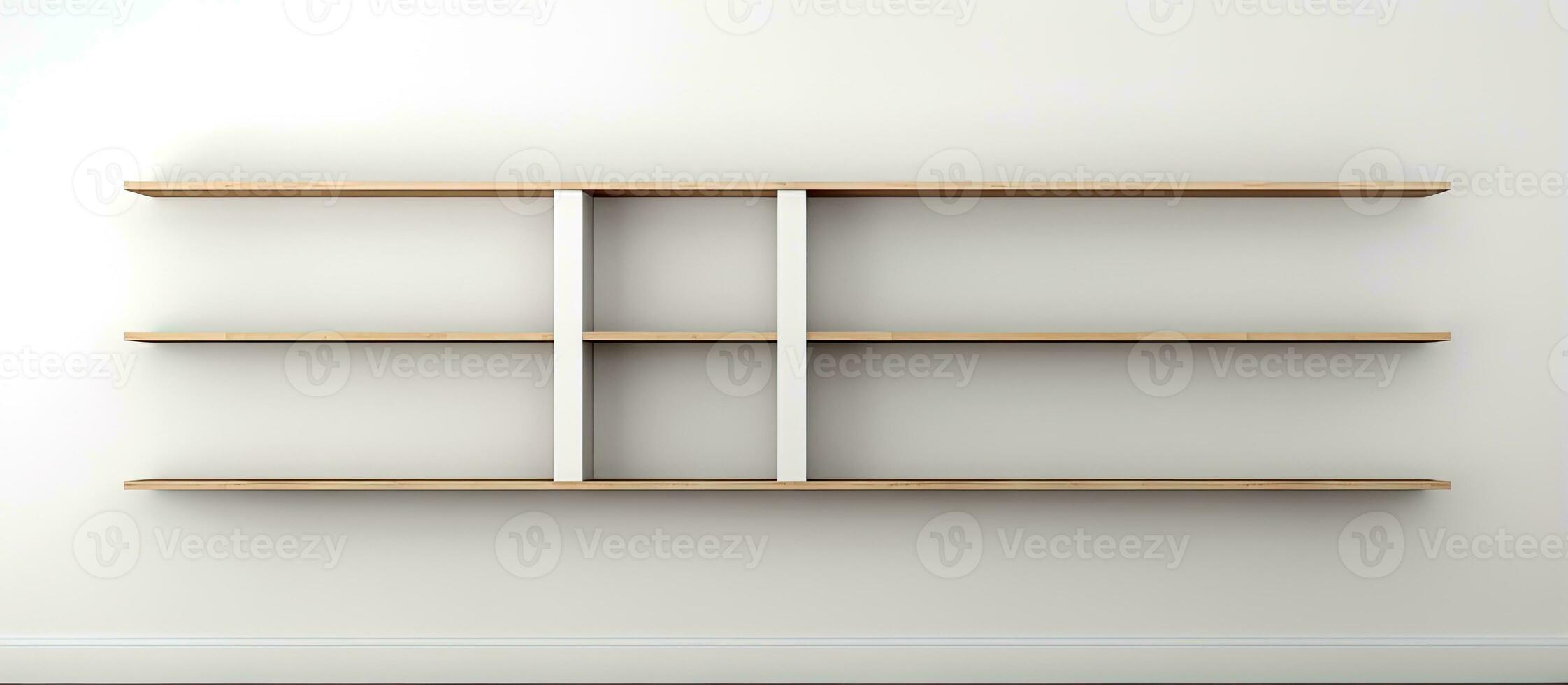 White background empty shelving unit photo