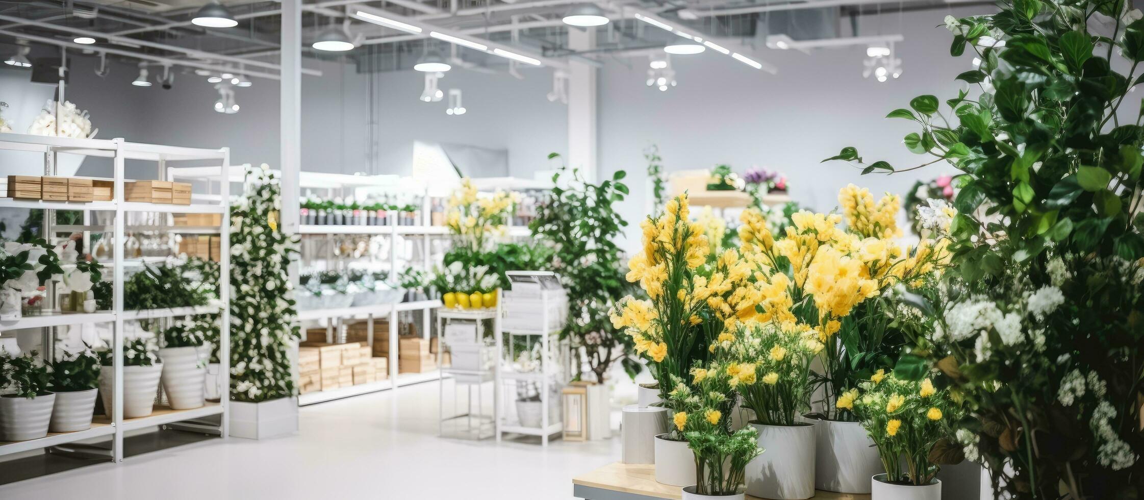IKEA in Riga Latvia has artificial flowers in its interior photo