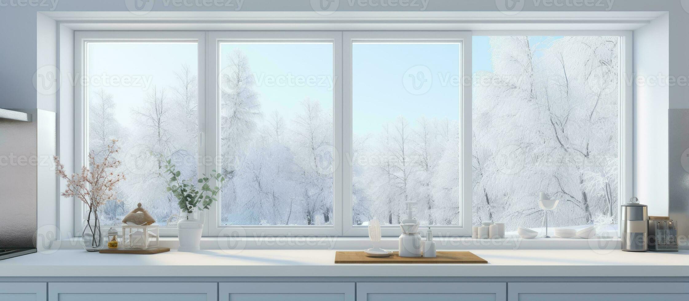 contemporáneo ventana ver de cocina foto