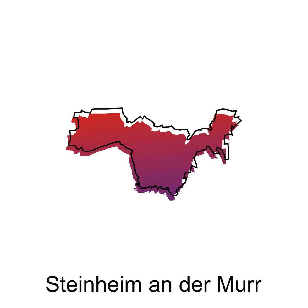 Map City of Steinheim An Der Murr. vector map of German Country design template with outline graphic sketch style isolated on white background