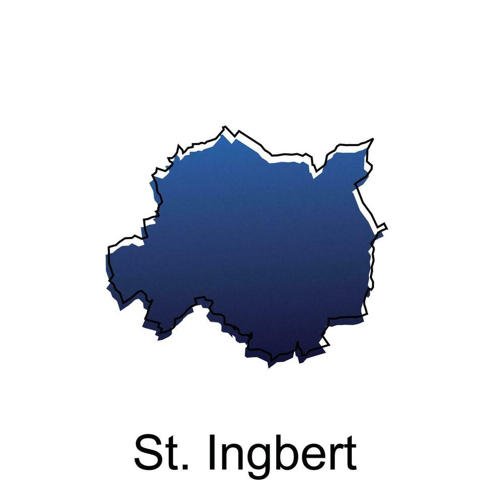 St. Ingbert City Map Illustration Design, World Map International vector template with outline graphic