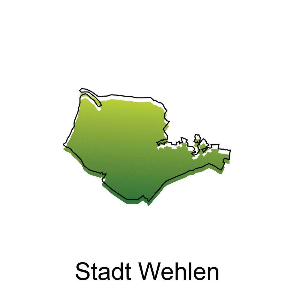 Stadt Wehlen City Map Illustration Design, World Map International vector template with outline graphic