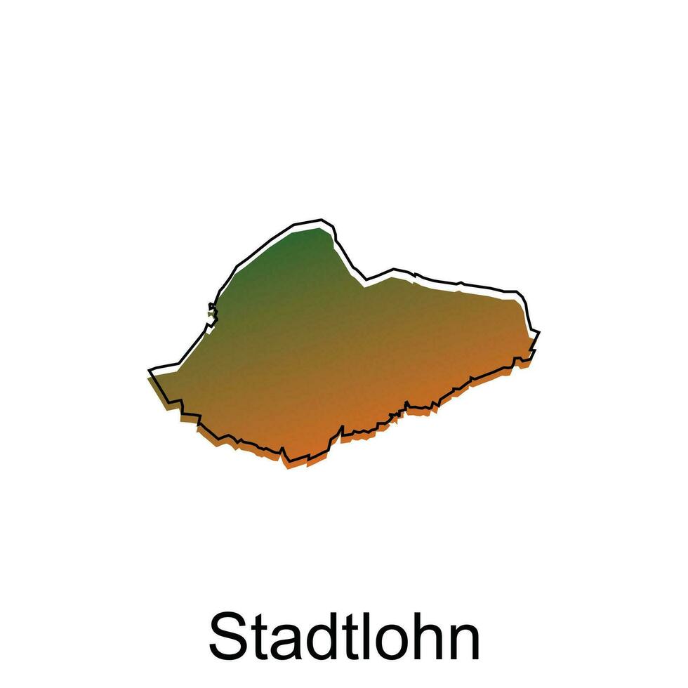 Stadtlohn City Map Illustration Design, World Map International vector template with outline graphic