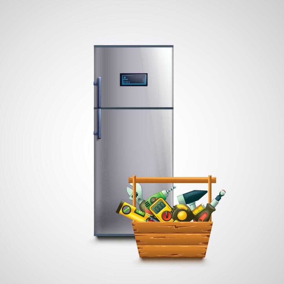 fridge and toolbox vector