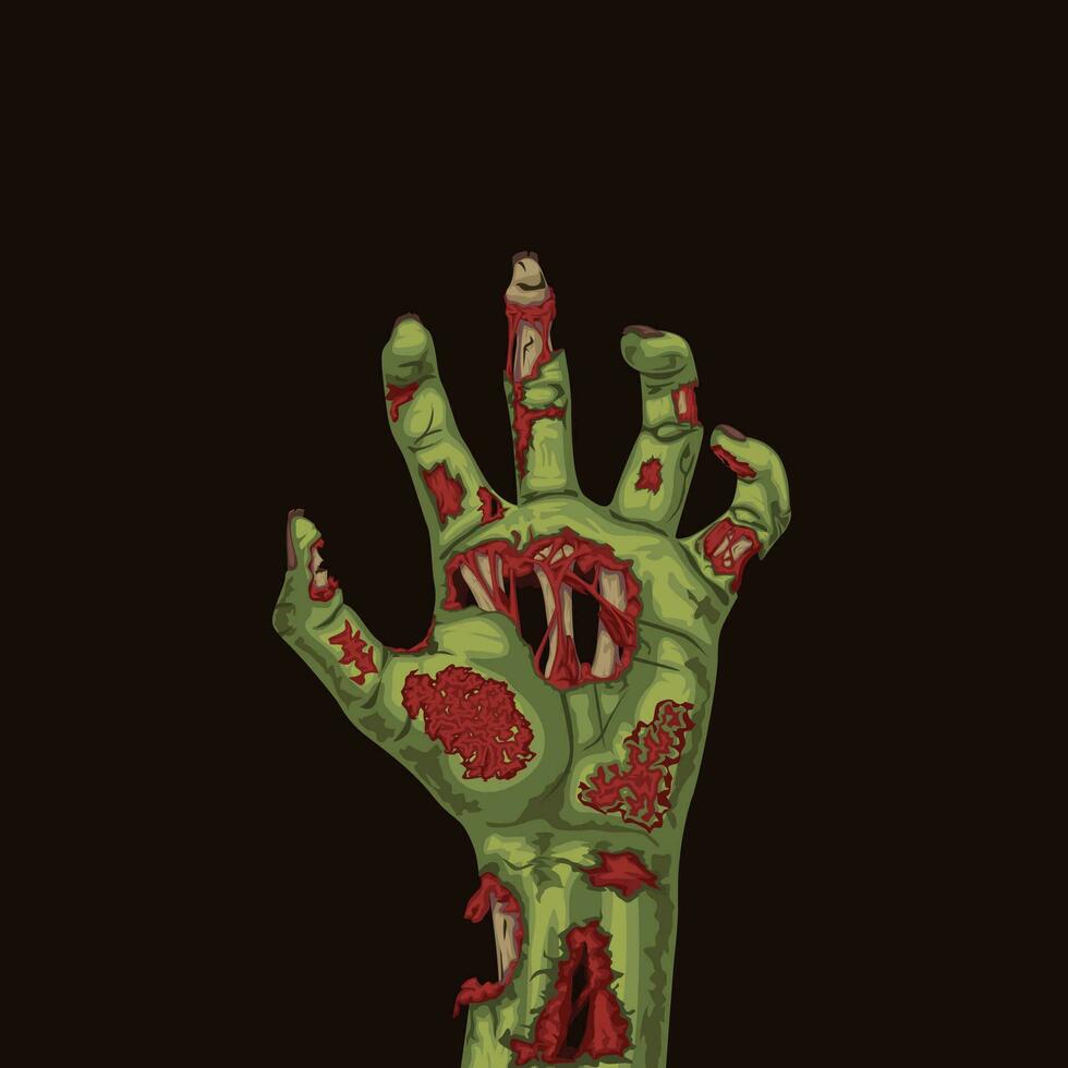zombi verde mano vector