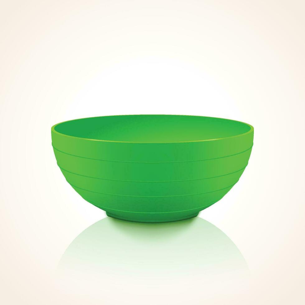 green plastic bowl vector