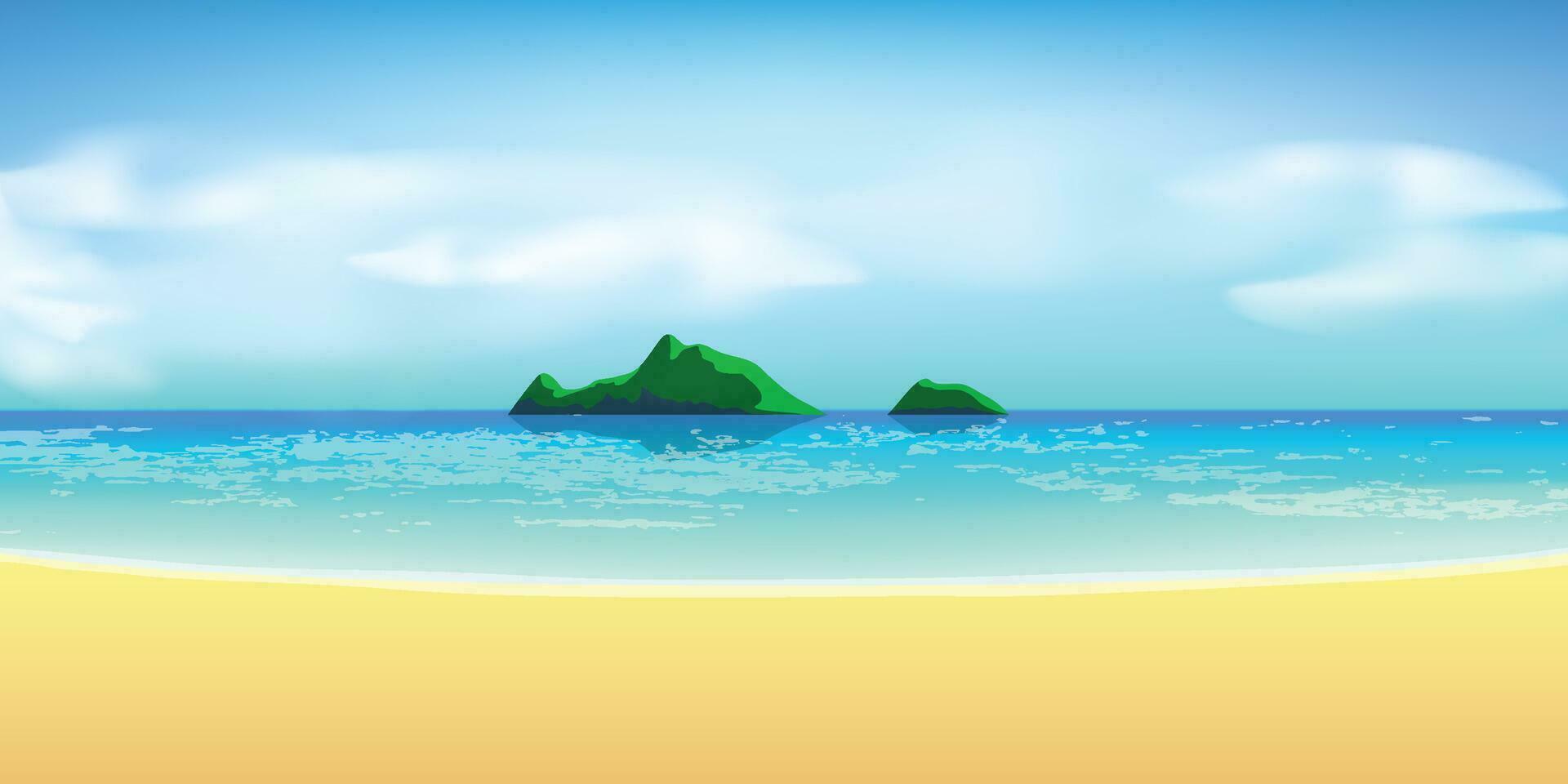 tropical beach view vector