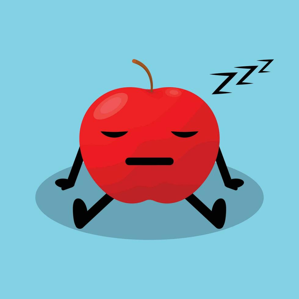 apple character vector illustration in a cool style.