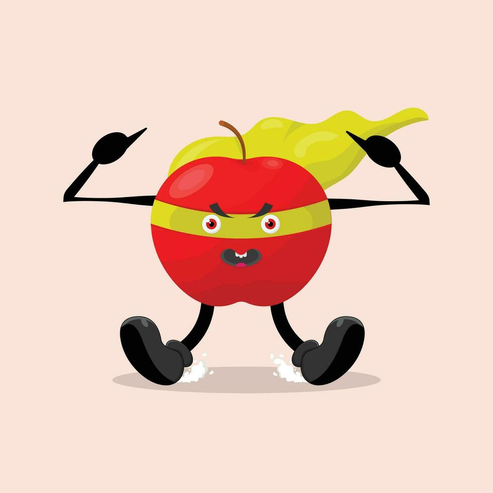 apple character vector illustration in a cool style.