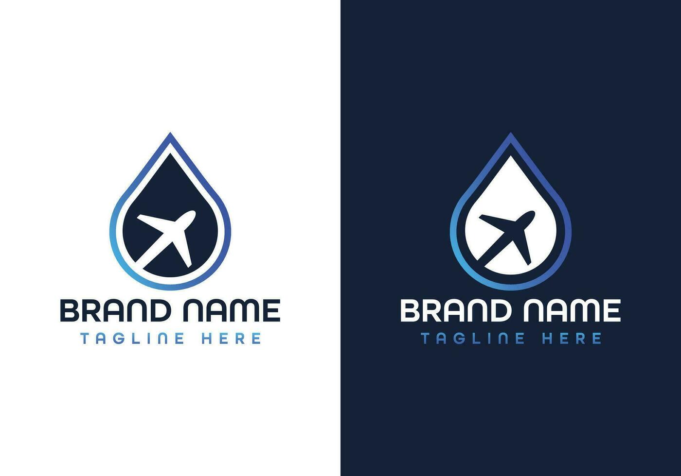 water drop plane logo design concept vector
