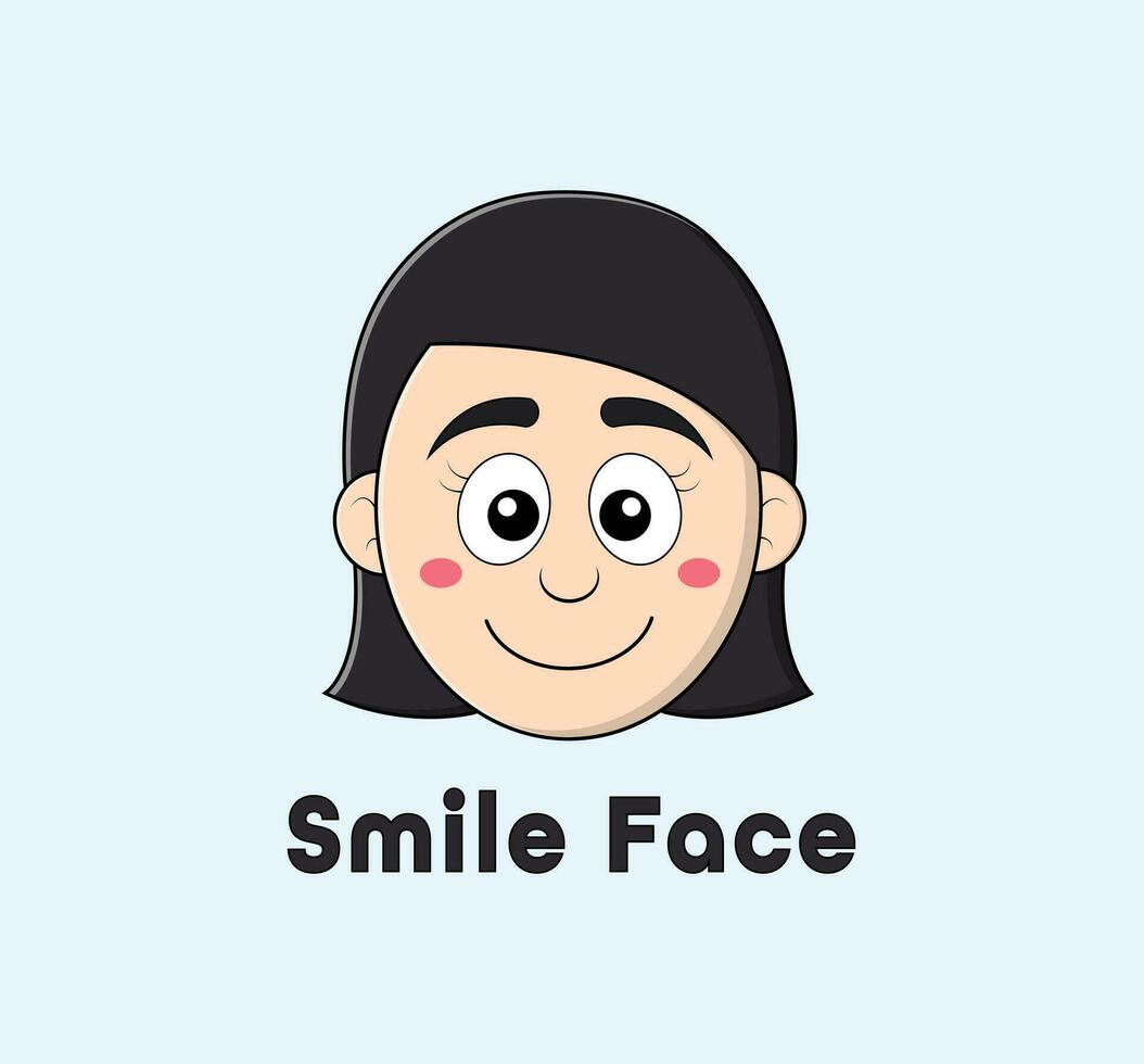 beautiful female smile face vector illustration