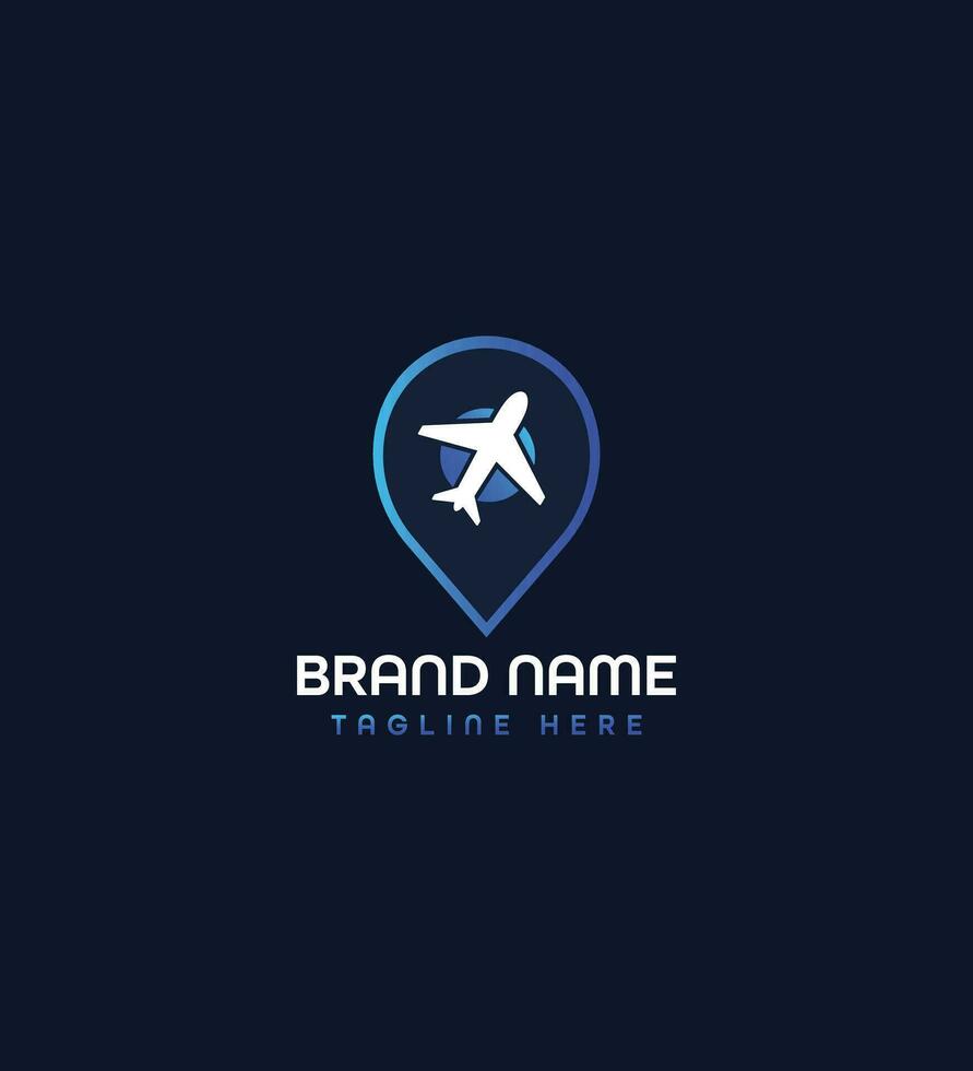 plane location modern logo design vector