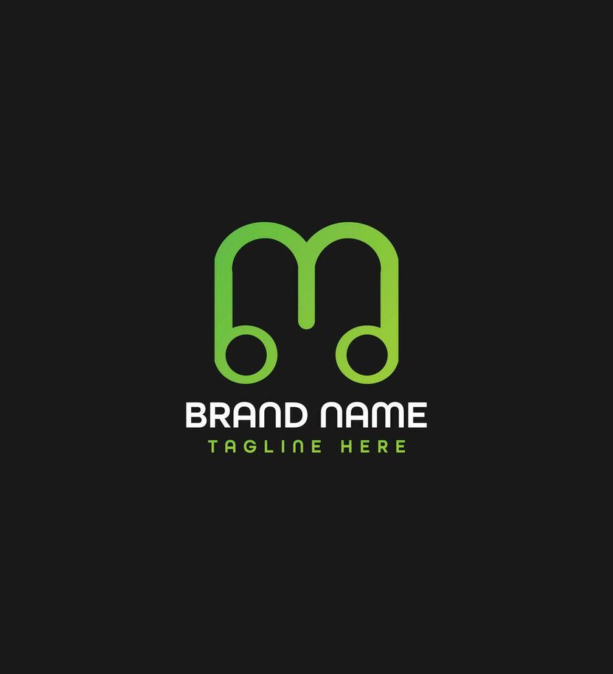 m modern letter logo design concept vector