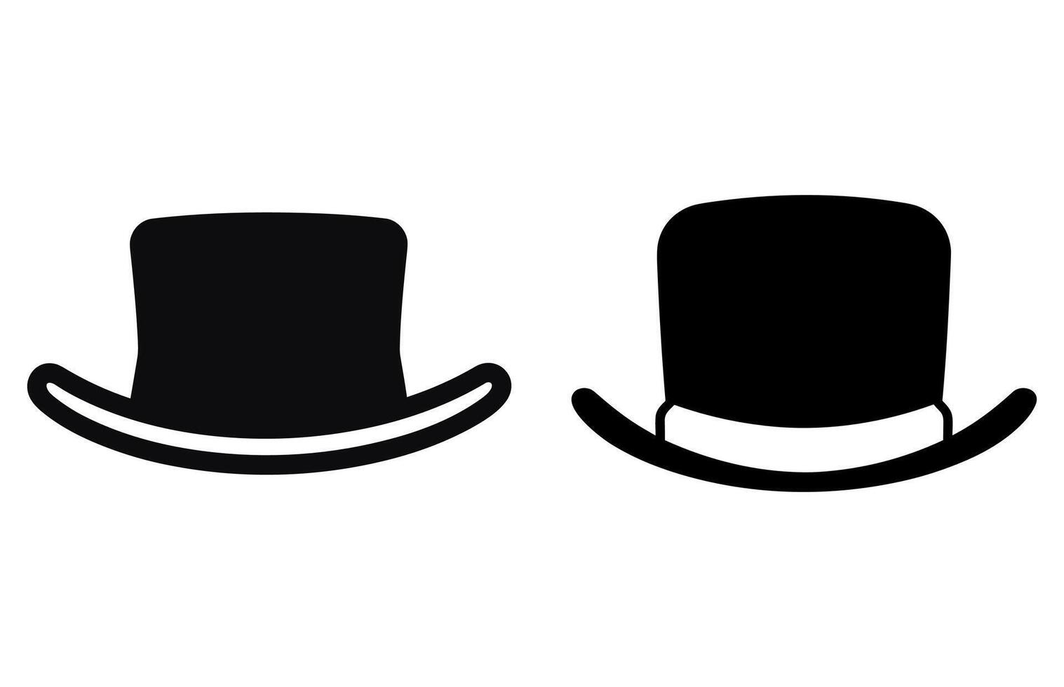 Top Hats Vector Silhouette.