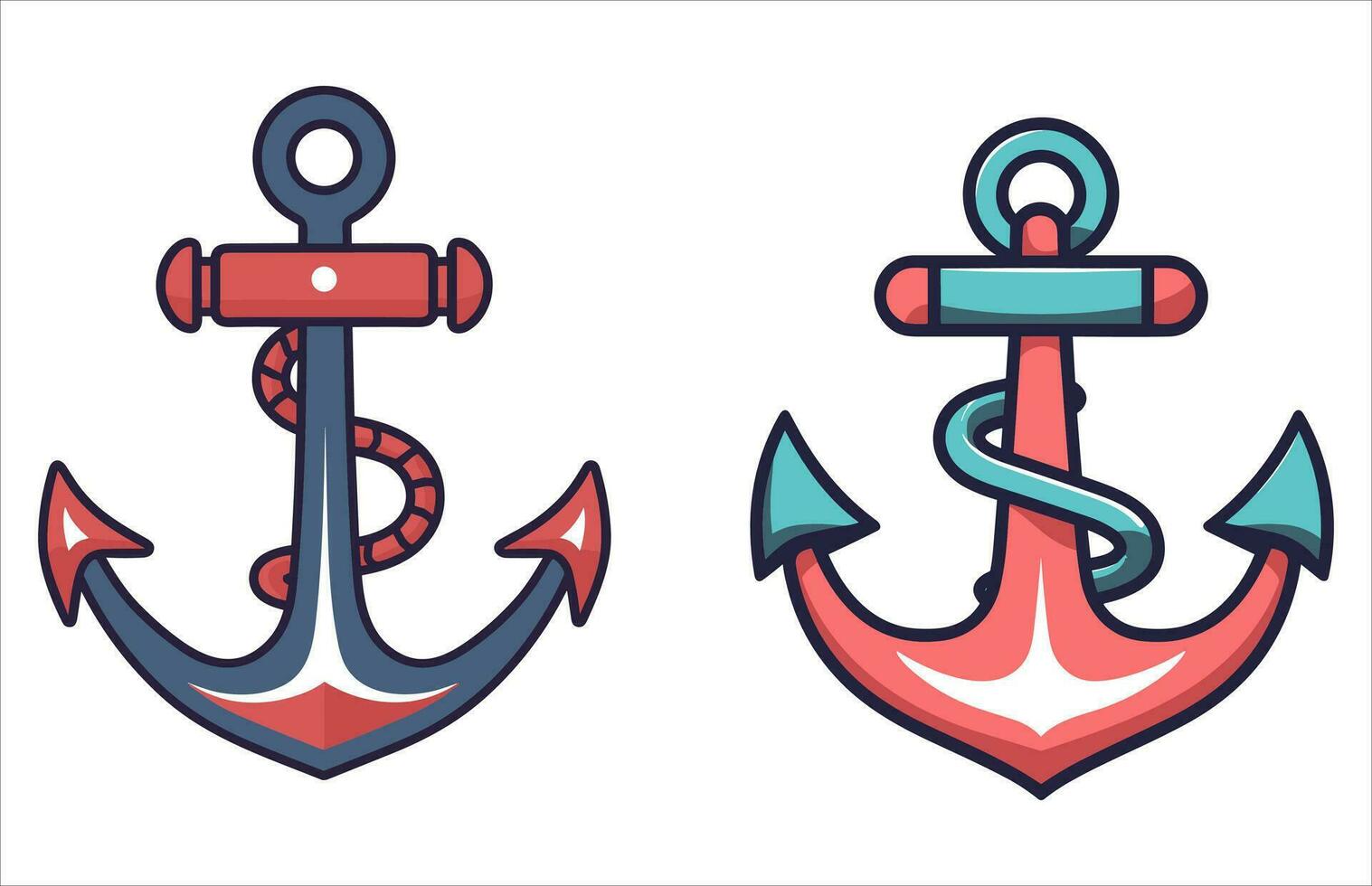 Anchor Flat Vector Illustration, Nautical anchor icon.