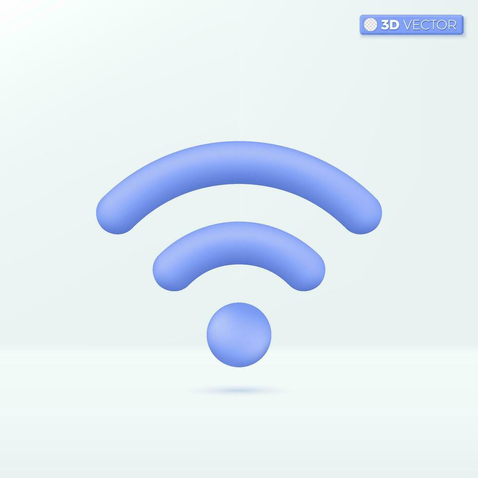 azul Wifi icono simbolos radiodifusión zona con Internet, inalámbrico lan conexión concepto. 3d vector aislado ilustración diseño. dibujos animados pastel mínimo estilo. usted lata usado para diseño ux, ui, impresión anuncio