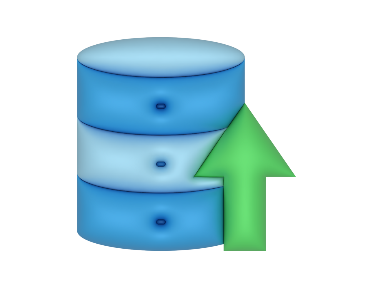 Blue Database Hosting Server Upload Arrow png