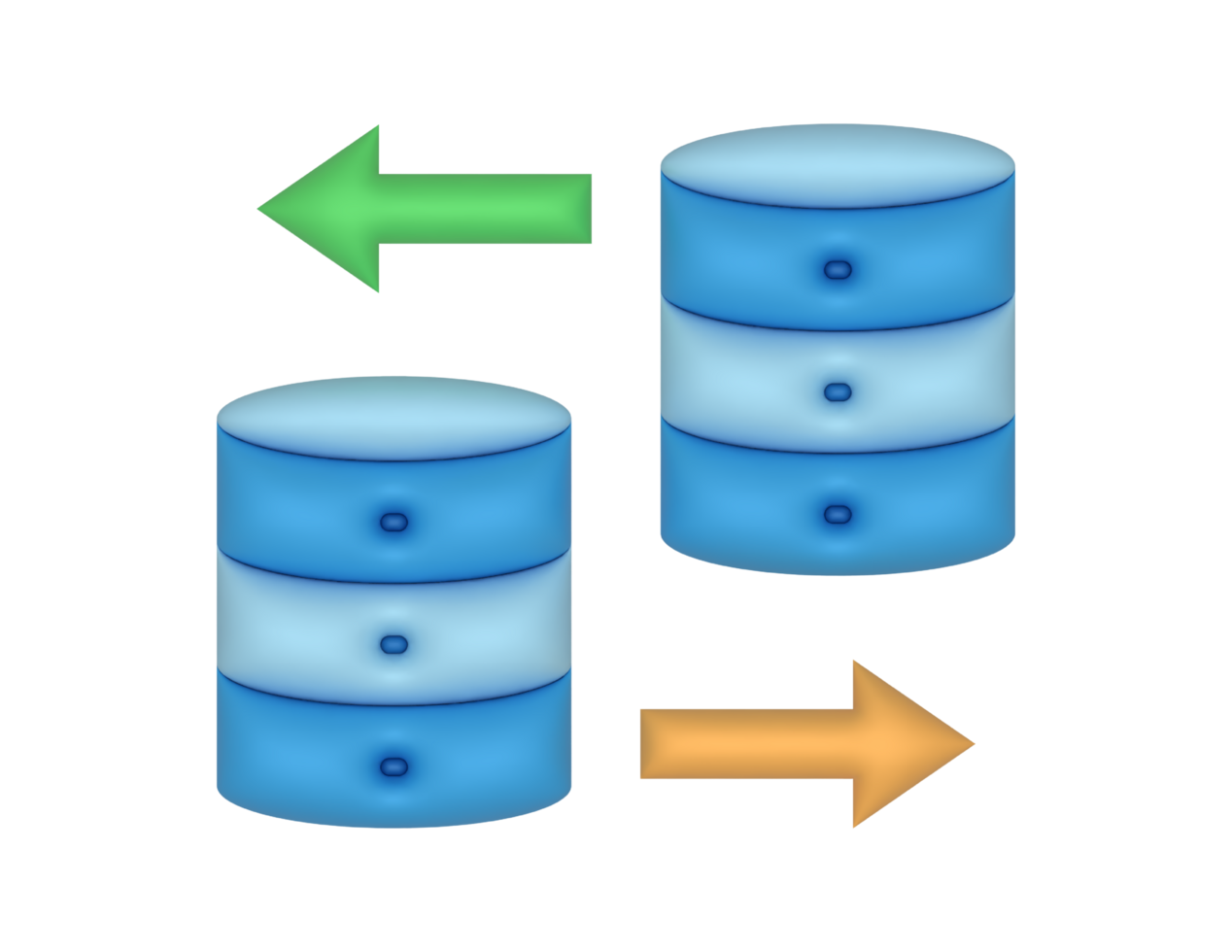 Blue Database Server Storage Arrows png