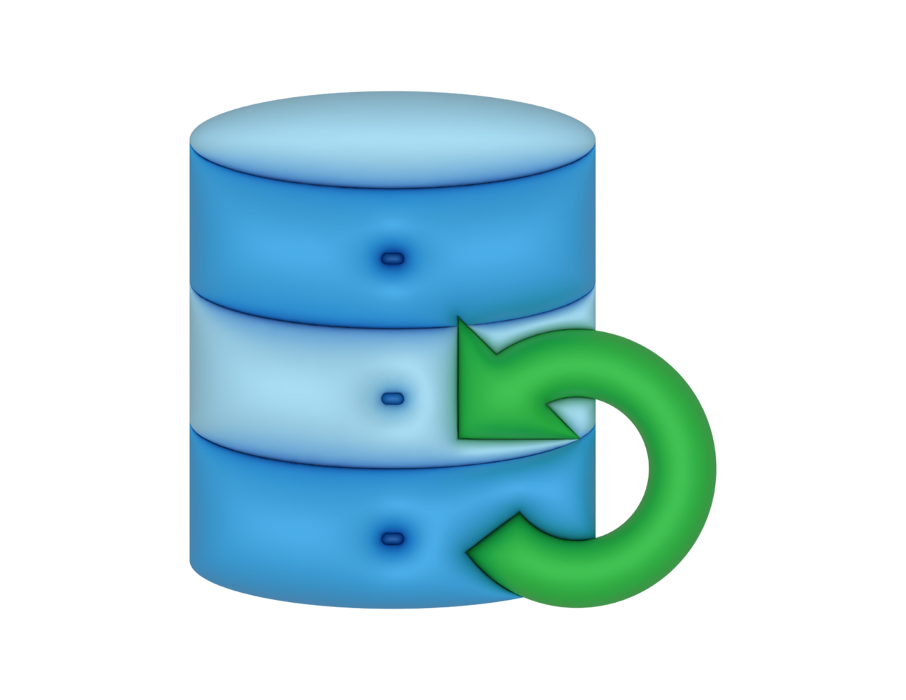 Blue Database Server Restore Backup Green Arrow png